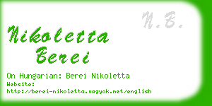 nikoletta berei business card